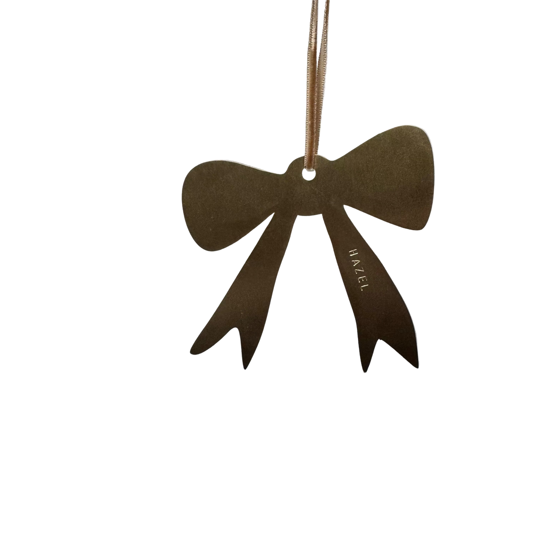 PREORDER CUSTOM BRASS BOW TREE DECORATION - ADD NAMES VIA CART NOTES