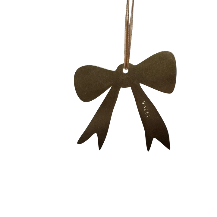 PREORDER CUSTOM BRASS BOW TREE DECORATION - ADD NAMES VIA CART NOTES