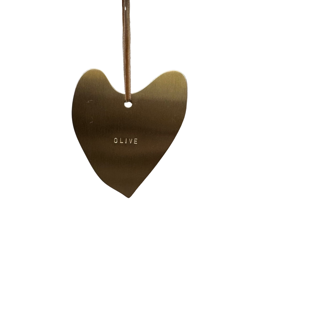 PREORDER CUSTOM BRASS WONKY HEART TREE DECORATION - ADD NAMES VIA CART NOTES