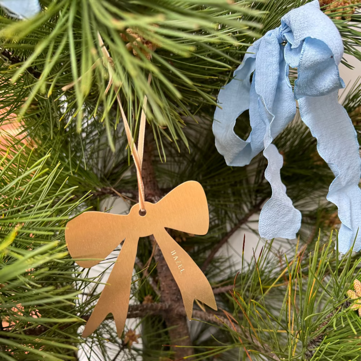 PREORDER CUSTOM BRASS BOW TREE DECORATION - ADD NAMES VIA CART NOTES